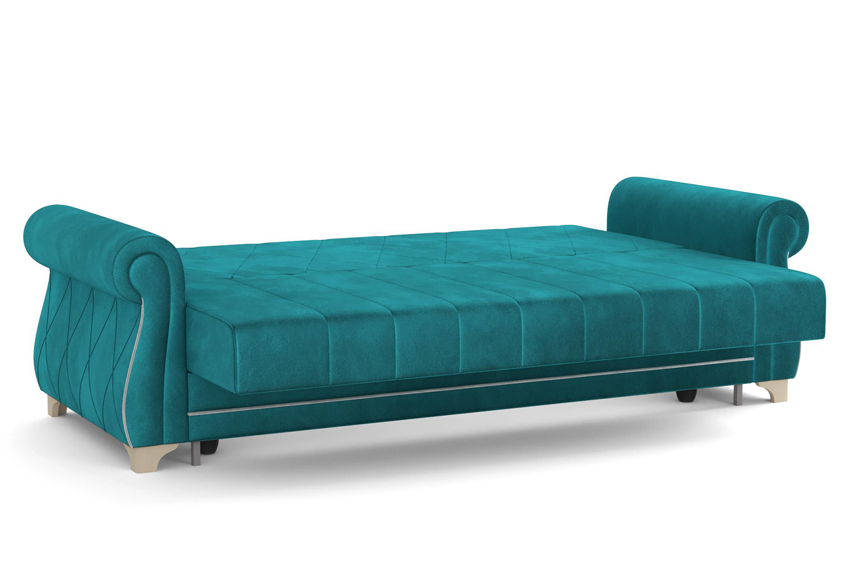 Порто М Диван - кровать (велюр тенерифе изумруд / велюр тенерифе грей)