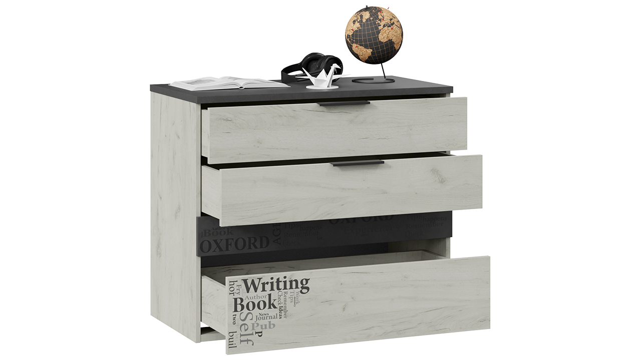 Оксфорд-2 Комод Дуб крафт белый/Матера