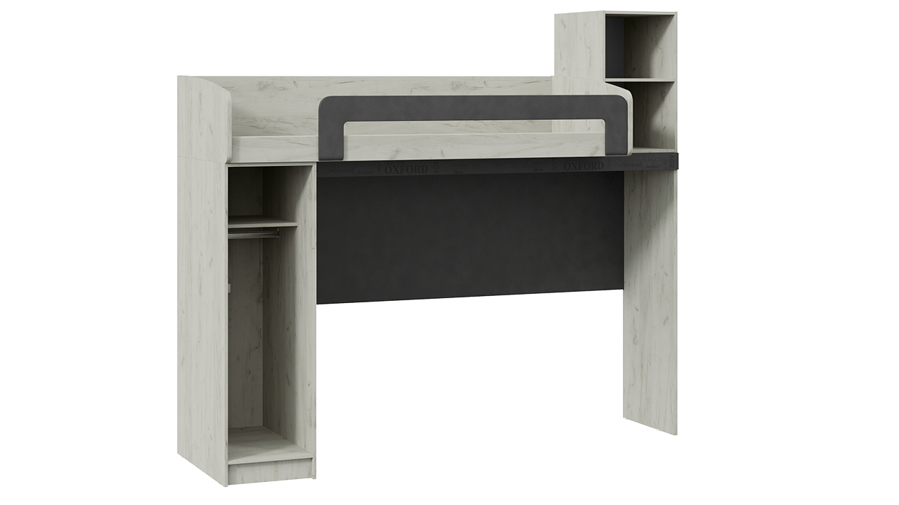 Оксфорд-2 Кровать-чердак 80х200 см. Дуб крафт белый/Матера