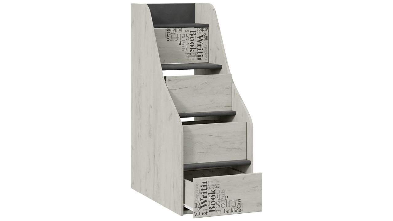 Оксфорд-2 Лестница приставная Дуб крафт белый/Матера