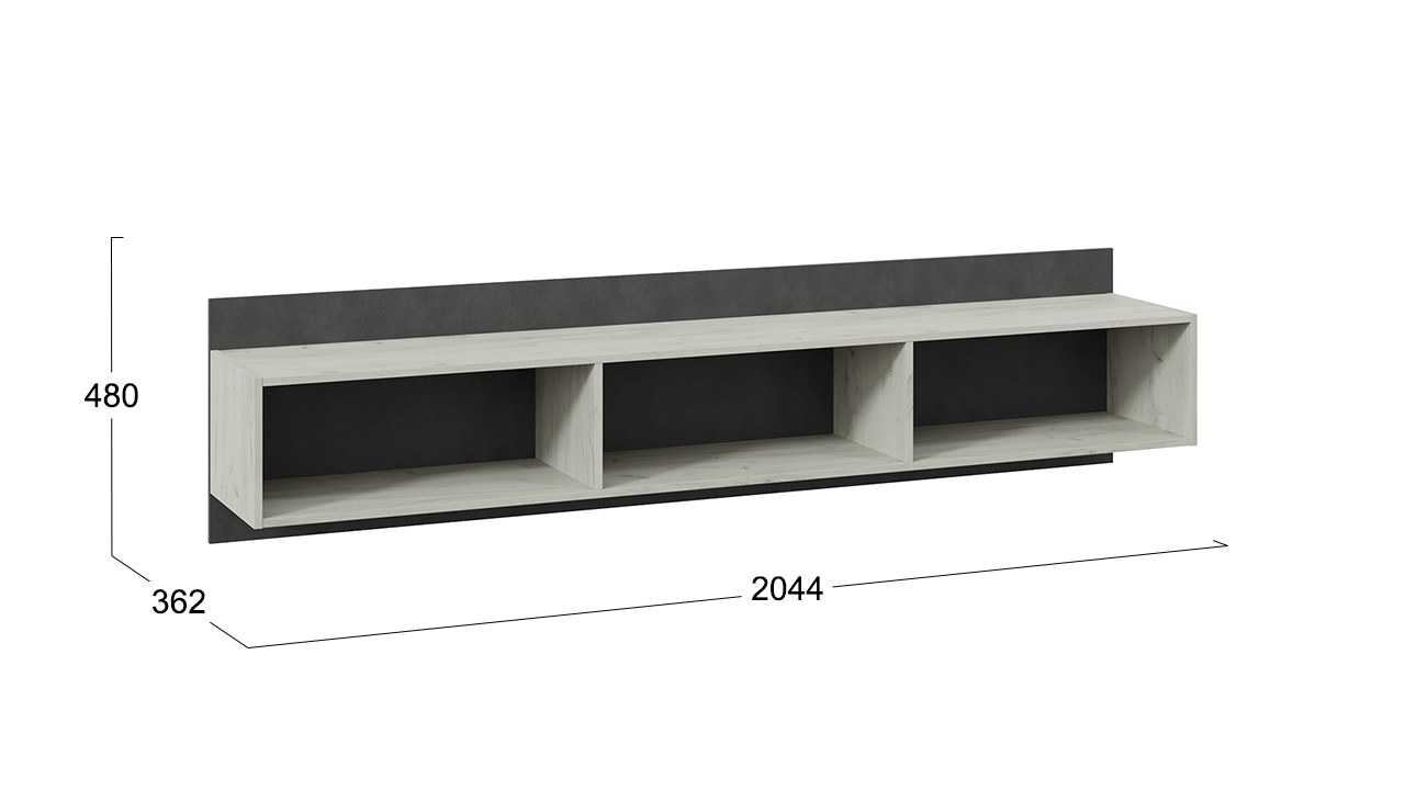 Оксфорд-2 Полка навесная Дуб крафт белый/Матера