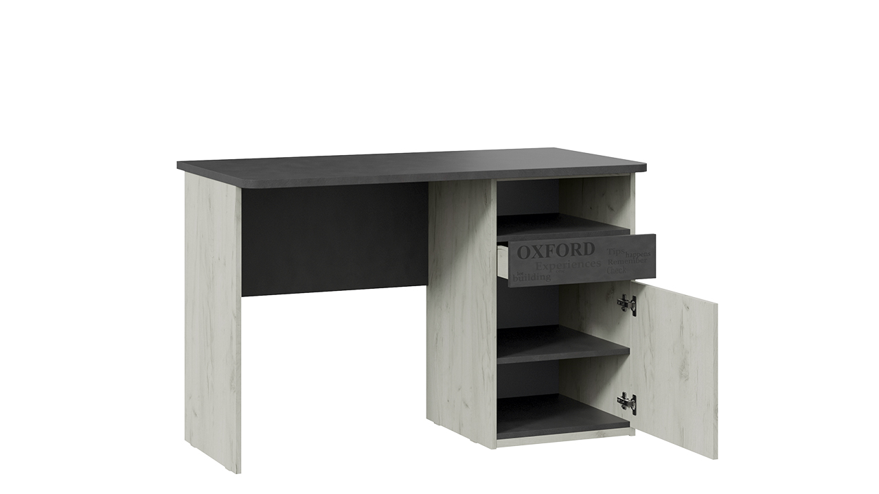 Оксфорд-2 Стол с ящиками Дуб крафт белый/Матера