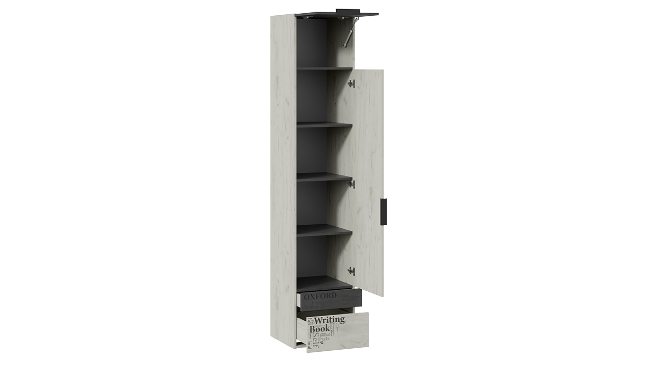 Оксфорд-2 Шкаф комбинированный для белья Дуб крафт белый/Матера