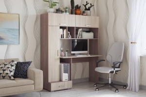 ПКС-1 Стол письменный Ясень шимо темный/Шимо светлый