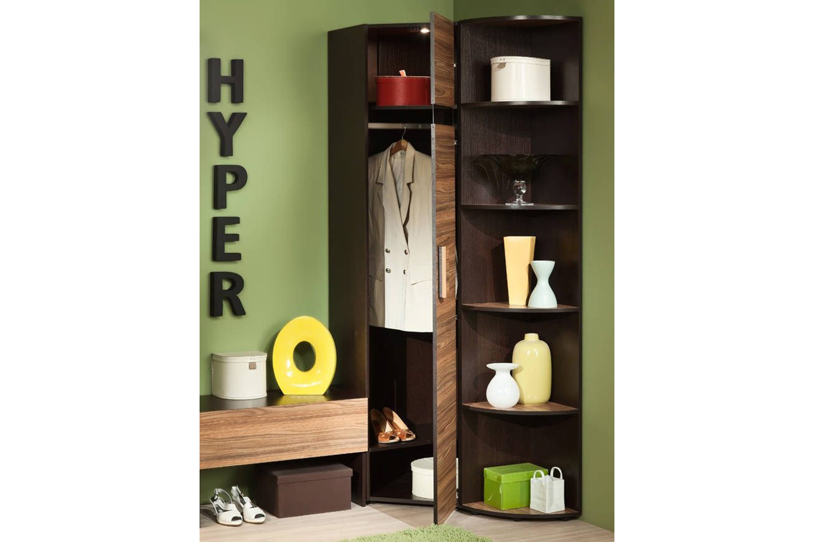 Hyper Шкаф угловой 1 Фасад Палисандр (правый)