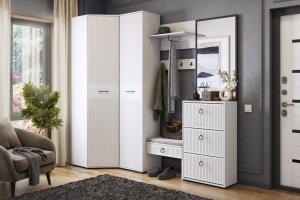 Шарлиз Прихожая 1 Белое сияние/Белый Снег Софт