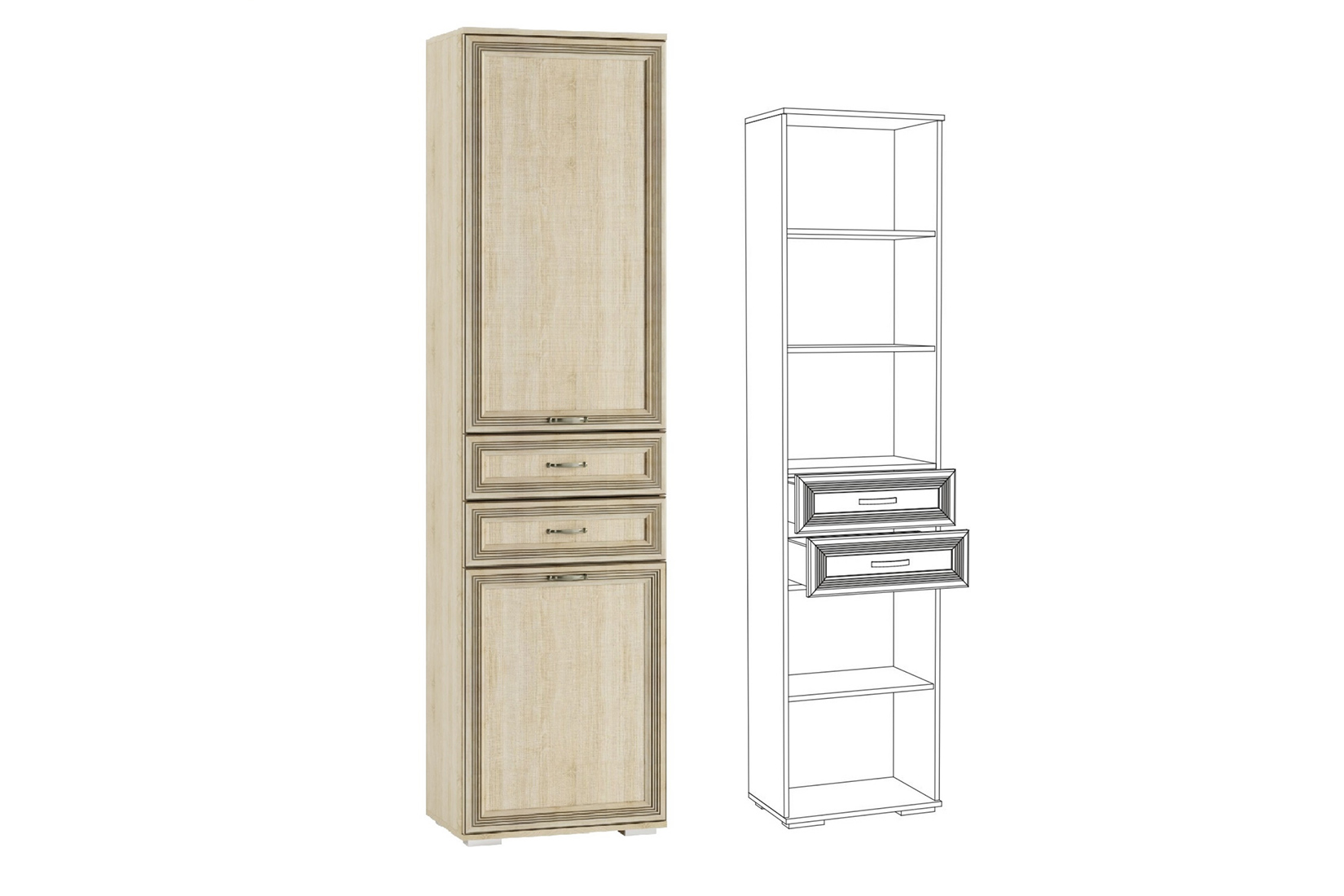 ЛШ-3 Пенал с ящиками Ливорно, Сонома