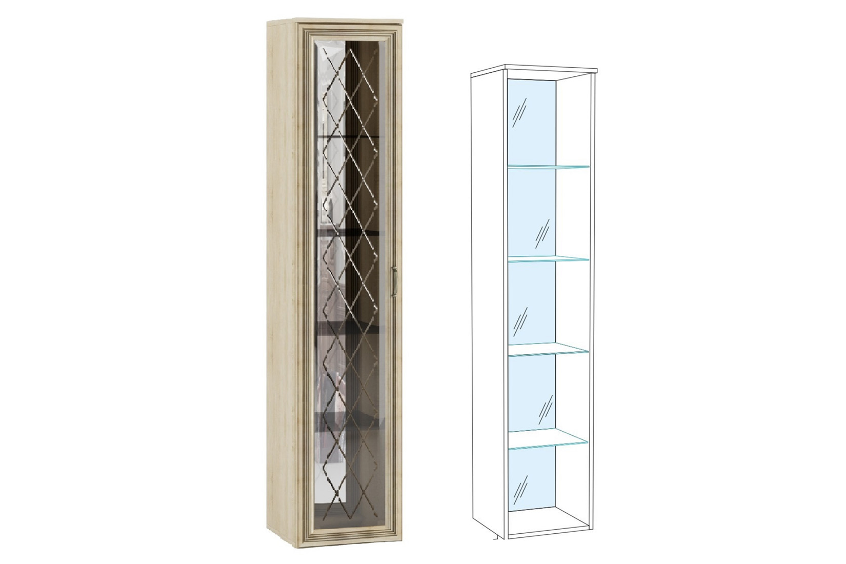 Пенал-витрина Ливорно ЛШ-7, дуб