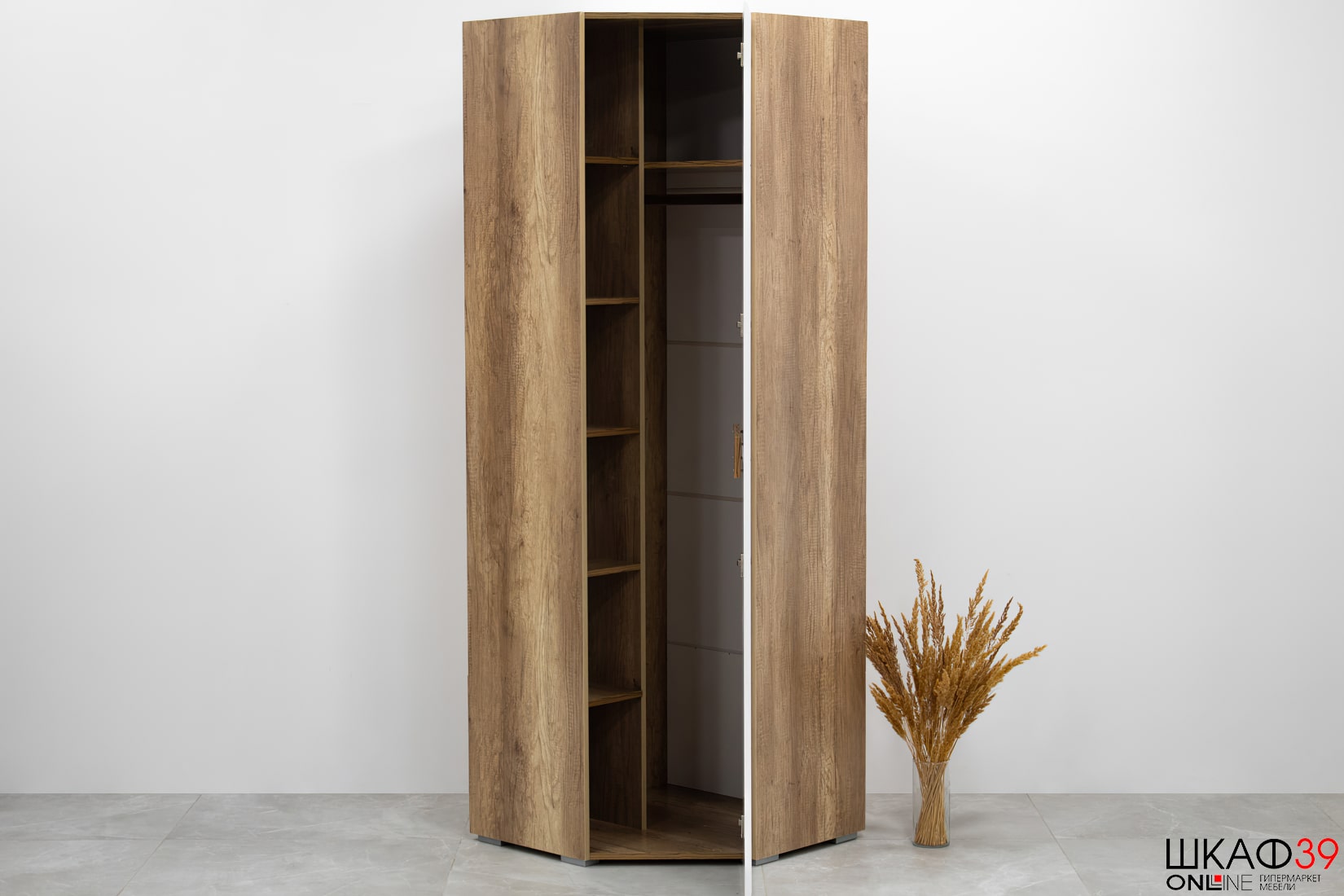 Шкаф угловой Наоми ШК-21, белый глянец