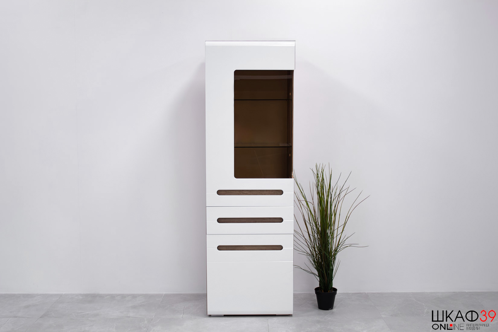 Шкаф для посуды Наоми ШК-23, белый глянец