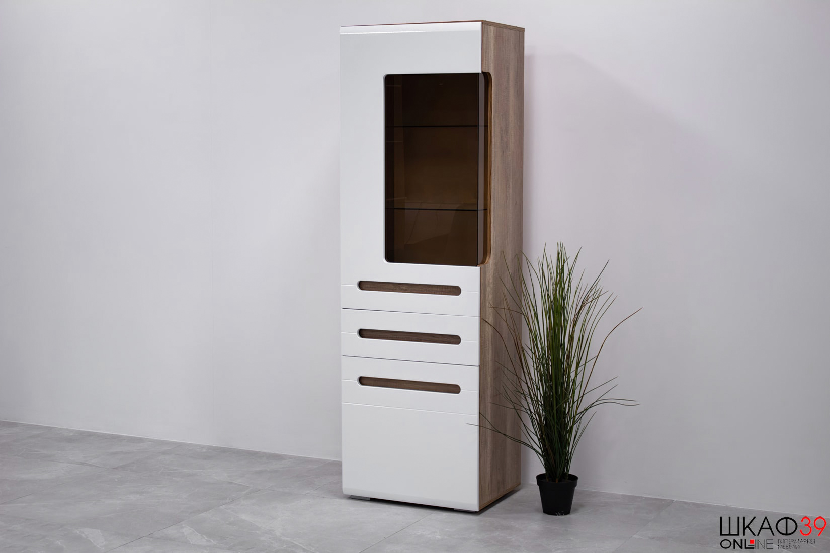 Шкаф для посуды Наоми ШК-23, белый глянец