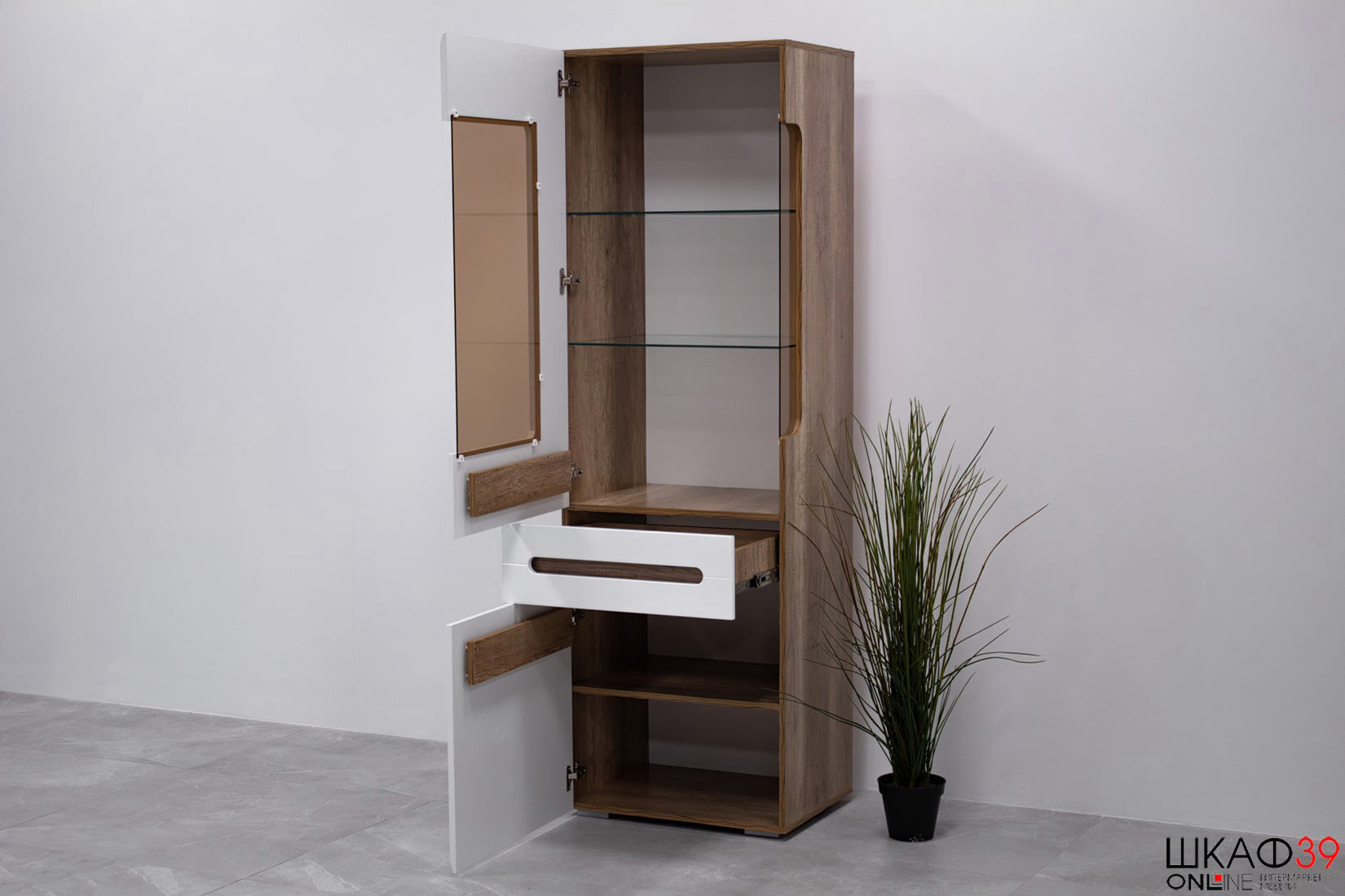 Шкаф для посуды Наоми ШК-23, белый глянец