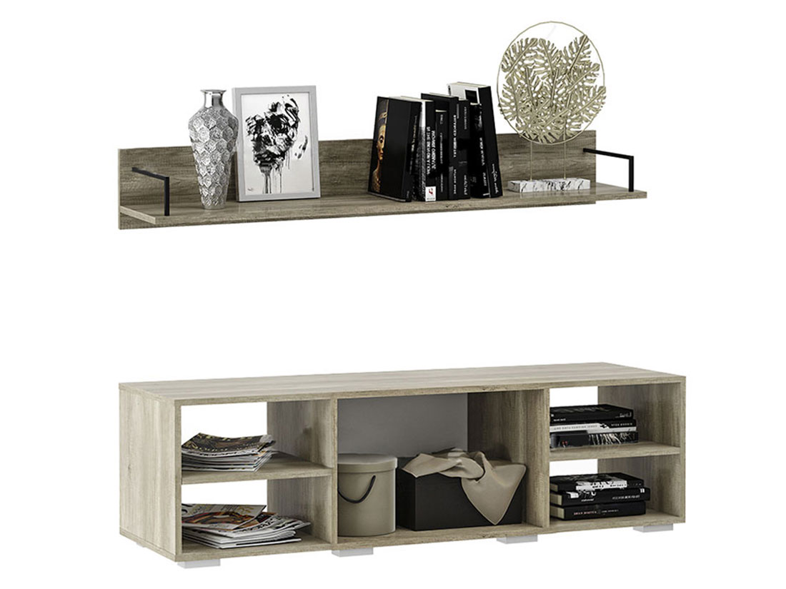 Тумба для ТВ с полками Наоми ТБ-16, белый глянец