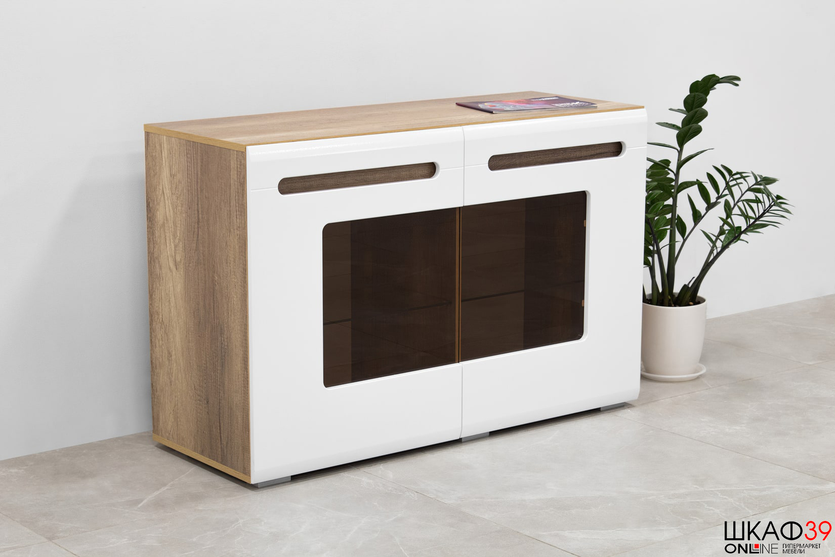 Комод длинный Наоми КМ-10, белый глянец