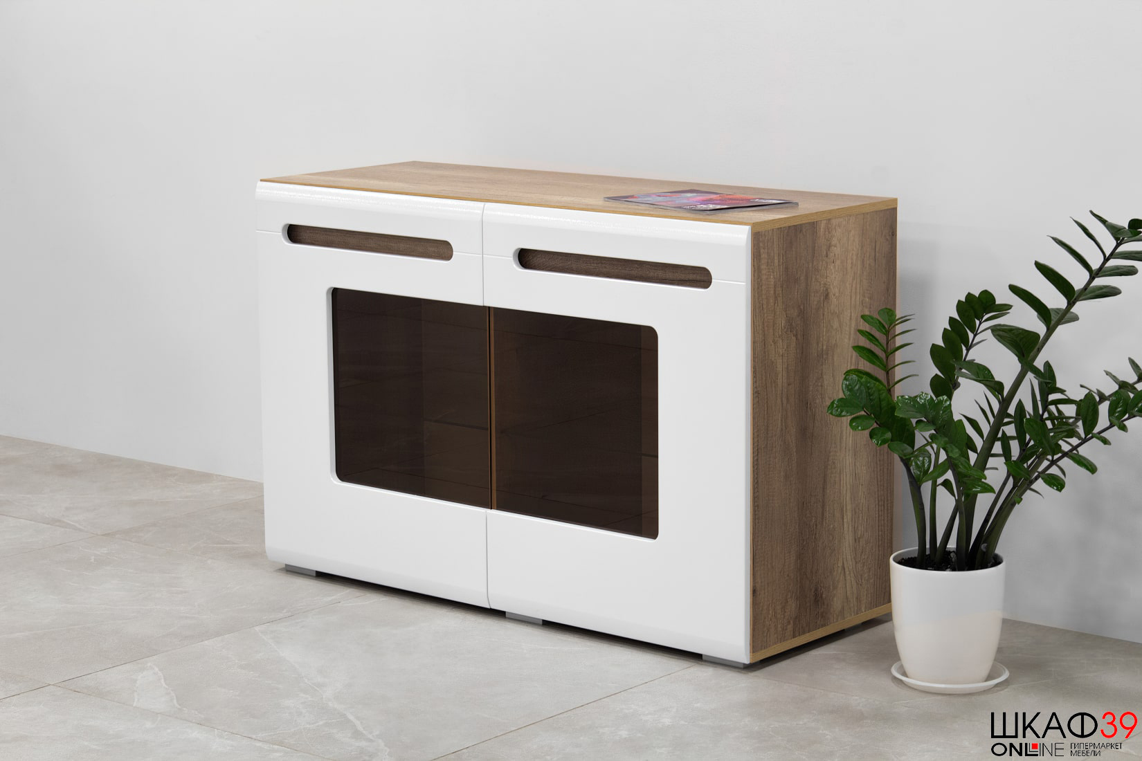 Комод длинный Наоми КМ-10, белый глянец