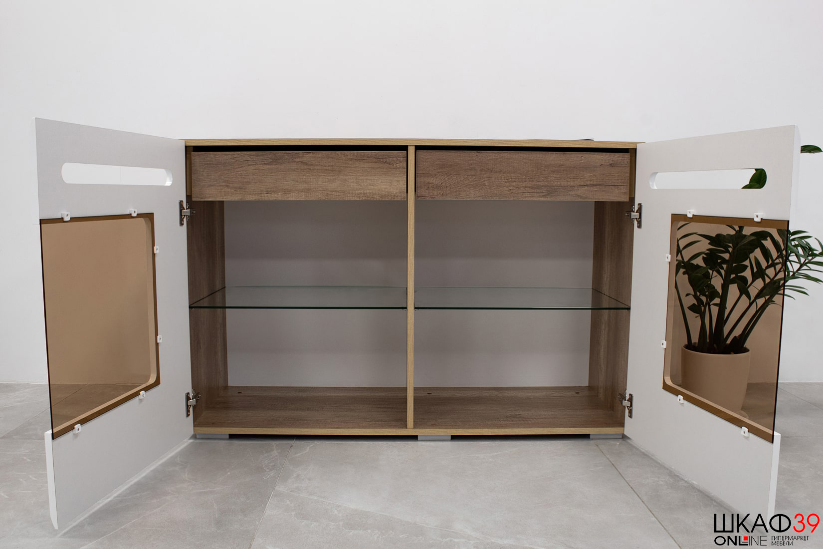 Комод длинный Наоми КМ-10, белый глянец