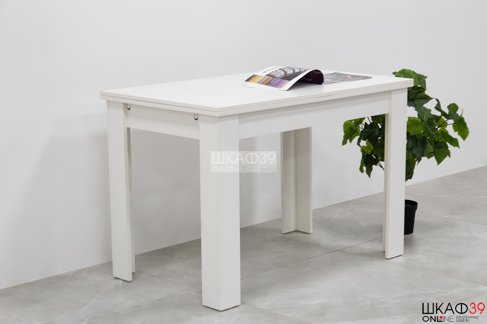 Промо тип 4 Стол раздвижной (Белый/Белый)