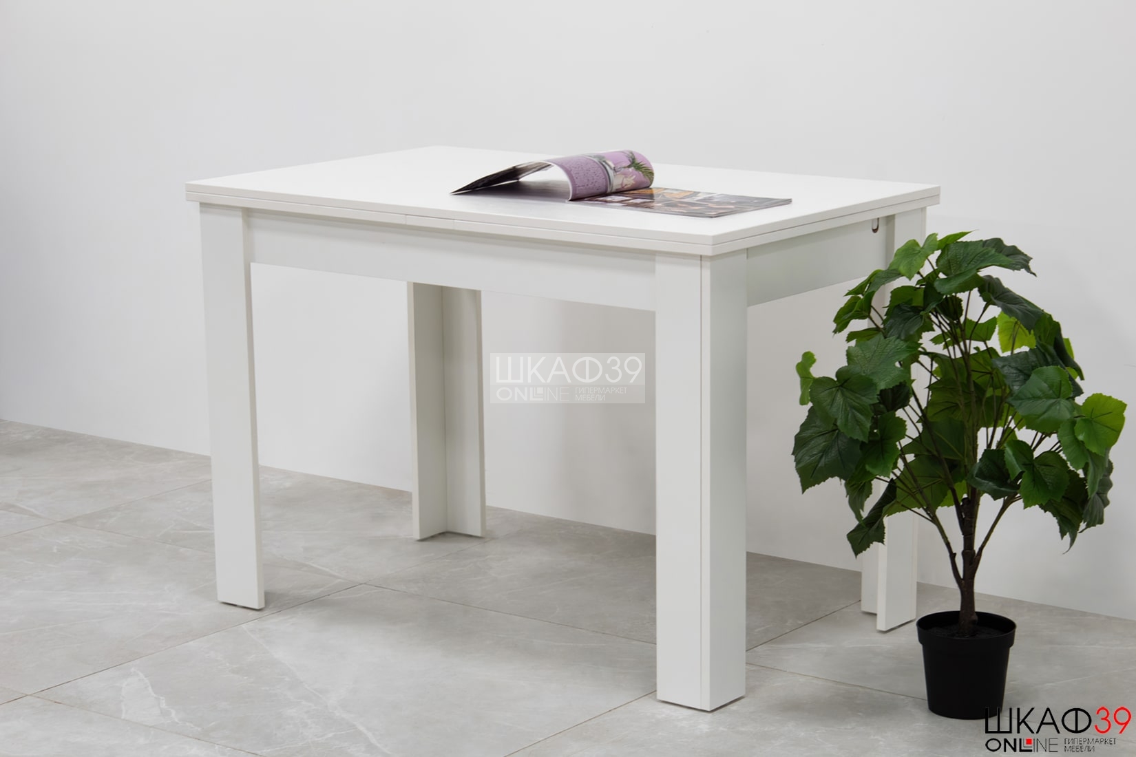 Промо тип 4 Стол раздвижной (Белый/Белый)