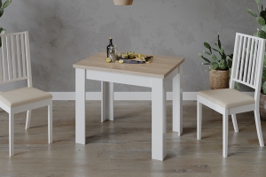 Промо тип 3 Стол раздвижной (Белый/Дуб сонома светлый)