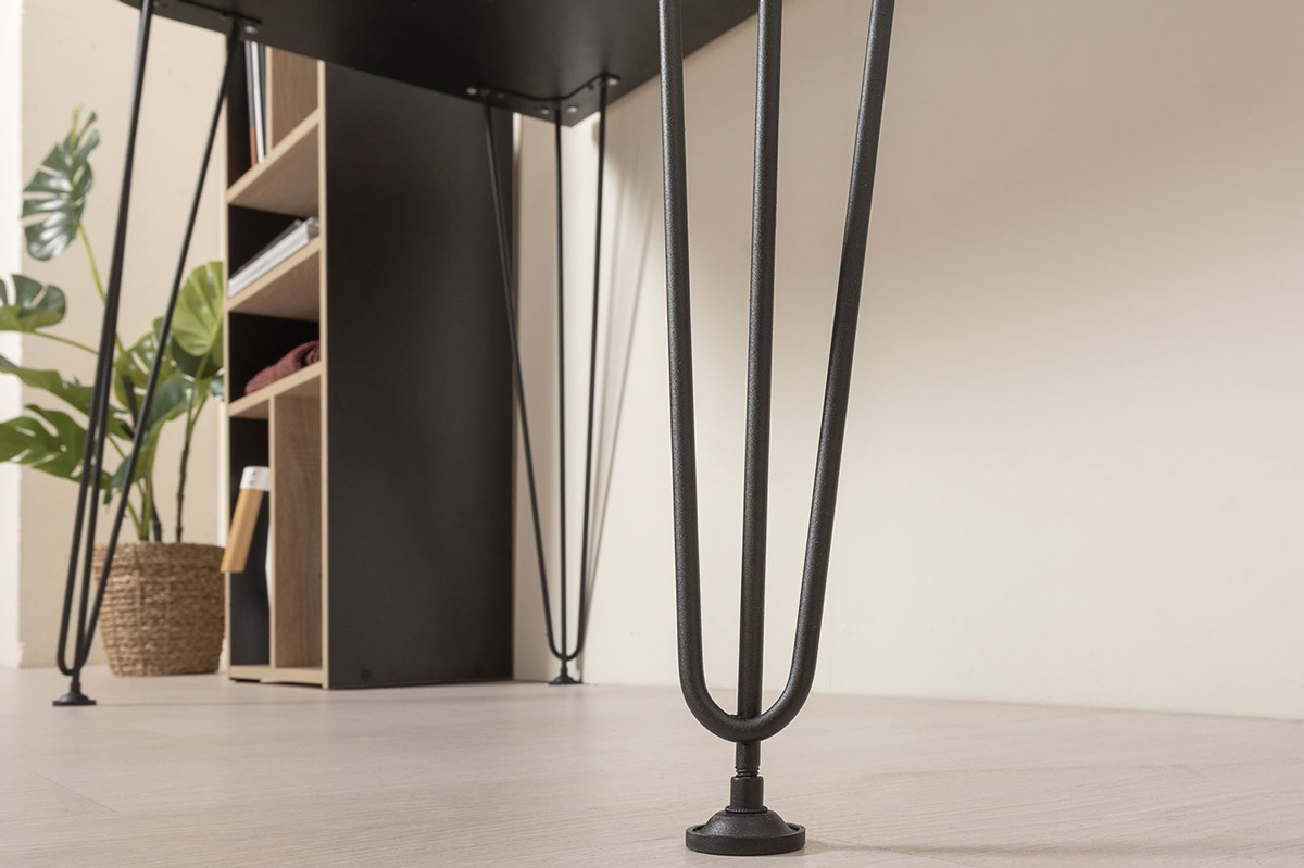 Стол компьютерный Базис 3 12.66 цвет белый чёрный/дуб сонома