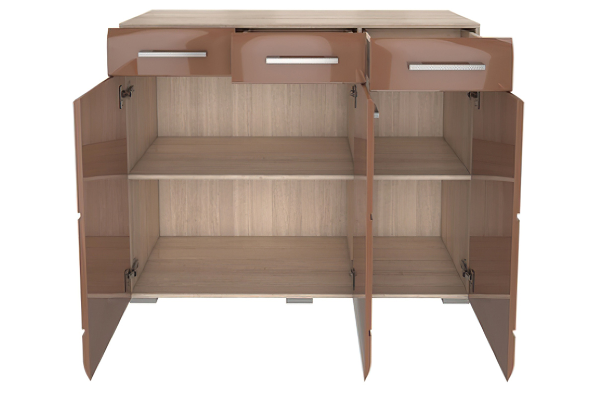 Симба Комод 3 ящика кофе/шимо темн