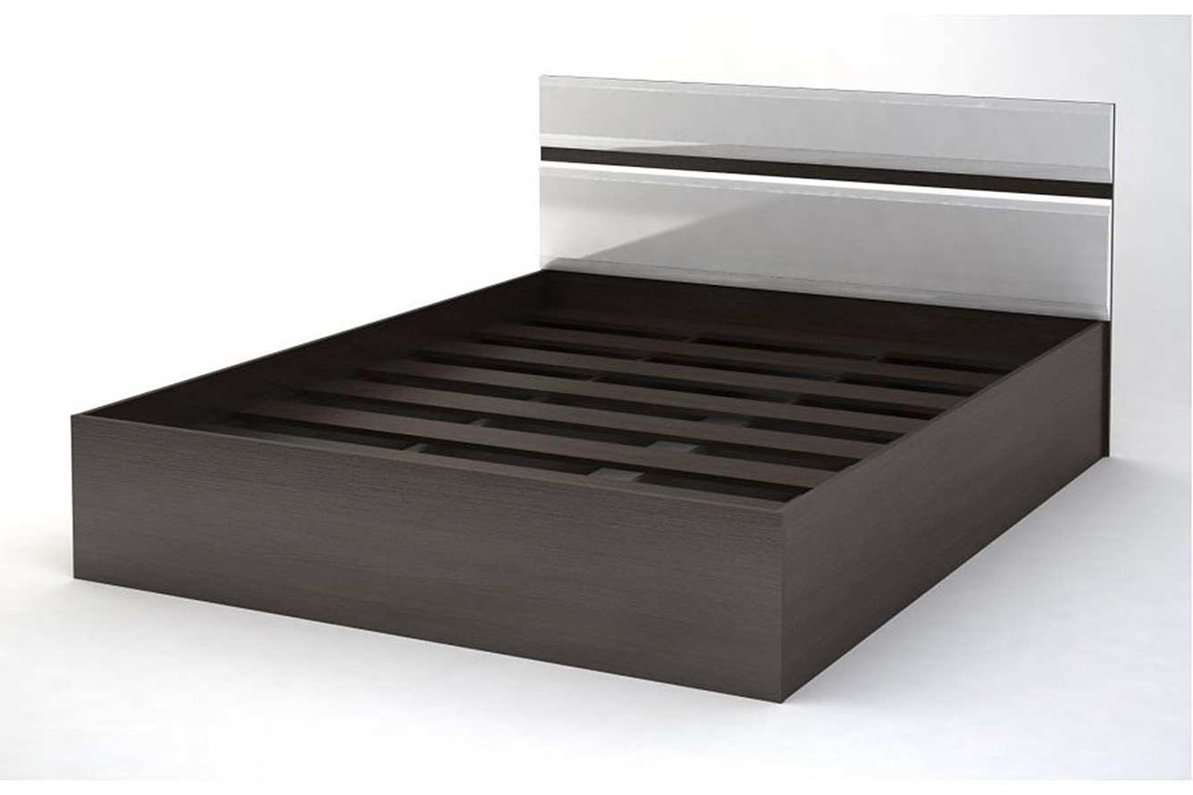 Вегас Кровать 160 кофе с молоком/шимо темный с настилом