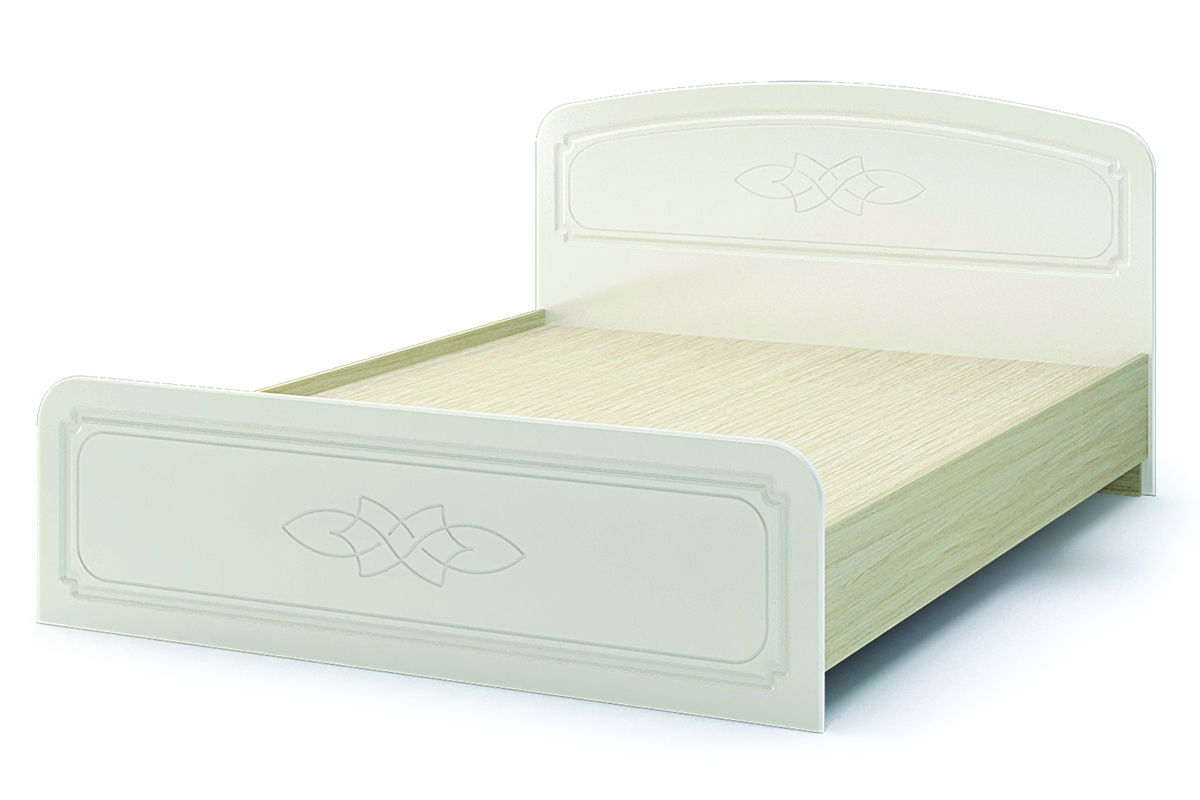 Виктория Кровать КР 912 160/200 жемчуг/белфорт с ДСП настилом