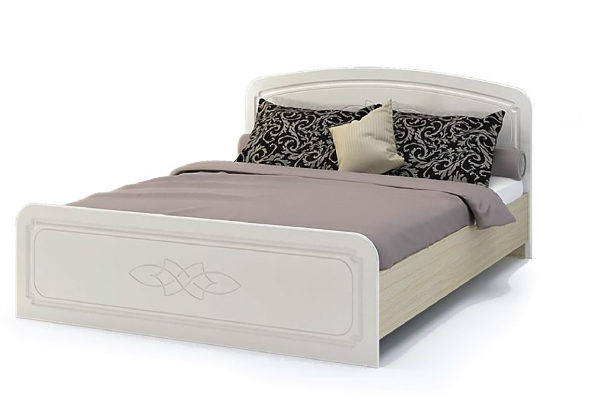 Виктория Кровать КР 912 160/200 жемчуг/белфорт с ДСП настилом