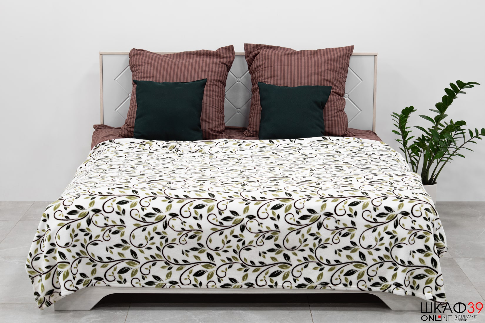 Сальма Кровать ЛДСП настилом    КР 022 (160*200) белый глянец/анкор