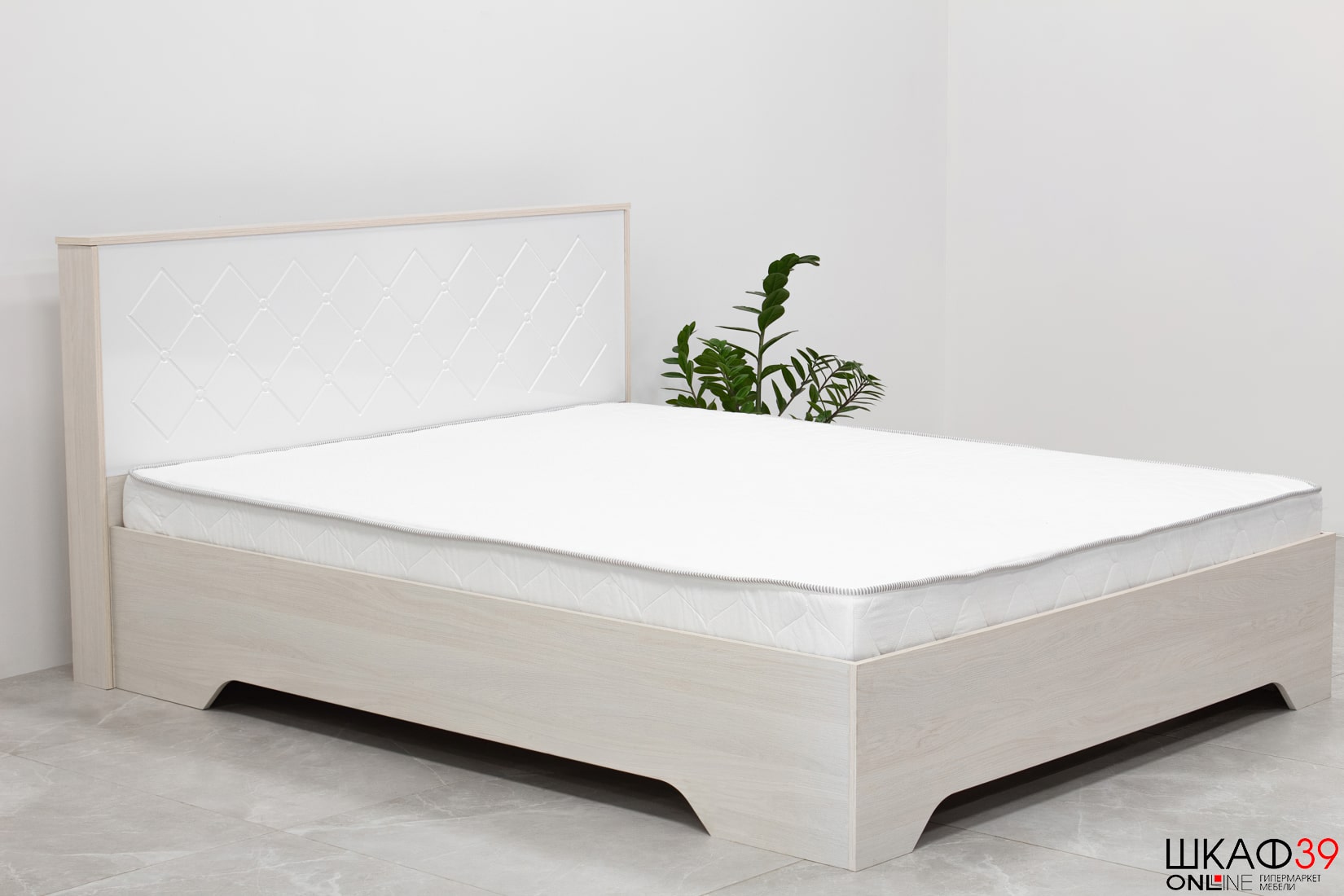 Сальма Кровать 160 КР 024 белый глянец/анкор основание ламели