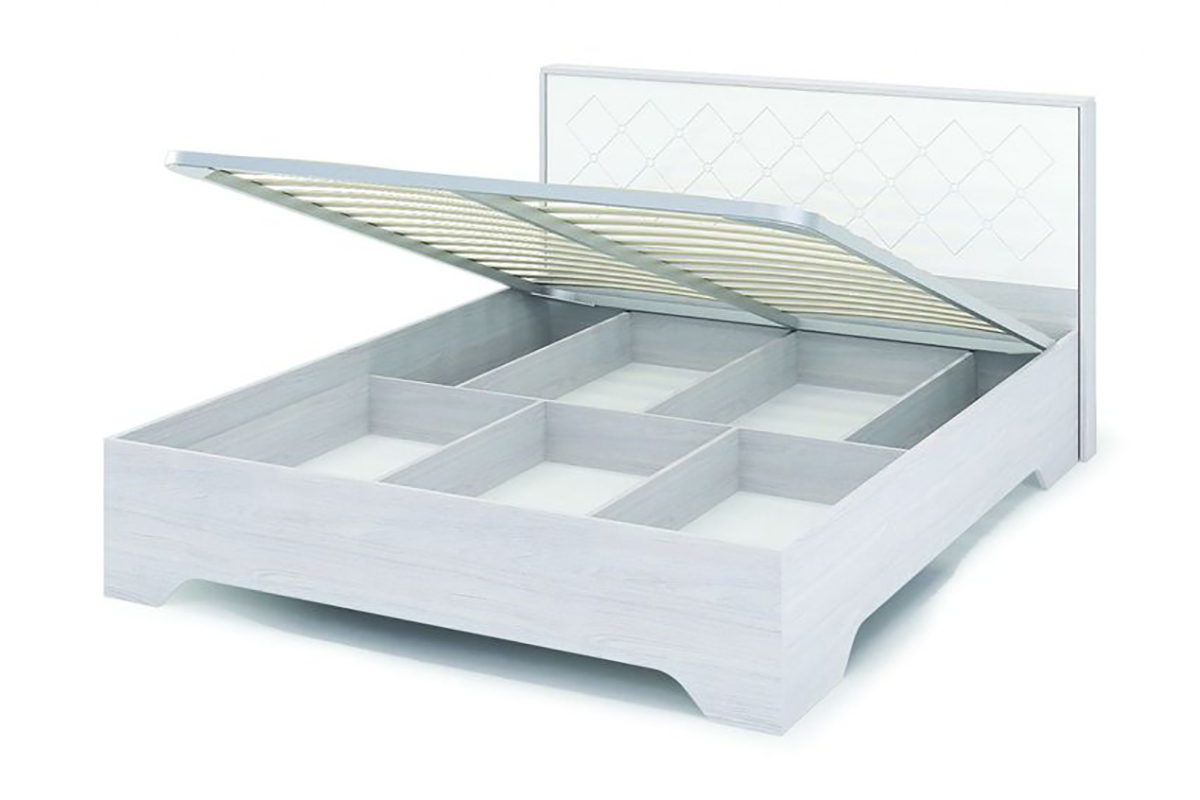 Сальма Кровать с подъемным механизмом КР 026 (160*200) белый глянец/анкор