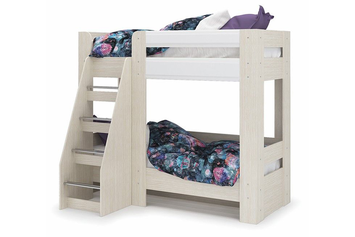 Симба Кровать двухъярусная белый глянец/белфорт