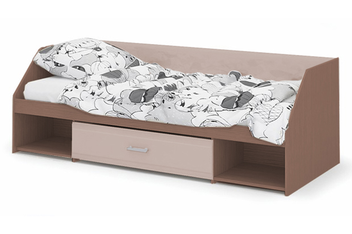 Симба Кровать одноярусная кофе/шимо темный