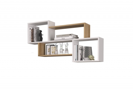 Лайт Полка навесная белый/дуб золотой