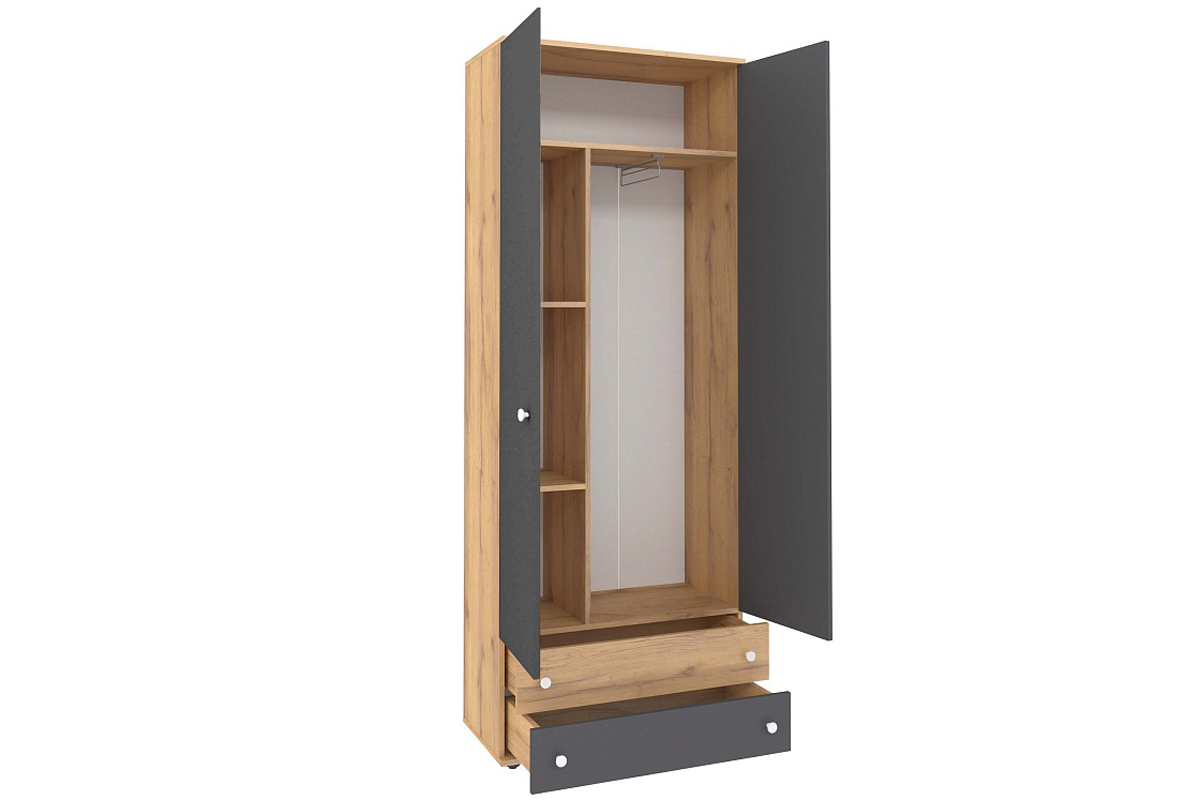 Шкаф для одежды и белья серый Лойс 92
