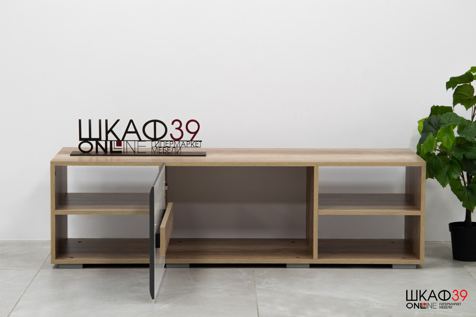 Тумба для ТВ с полками Наоми ТБ-16, графит