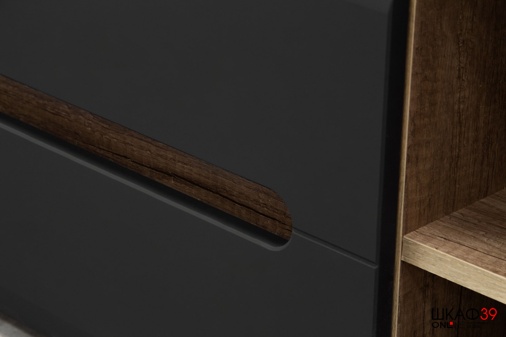 Тумба для ТВ с полками Наоми ТБ-16, графит