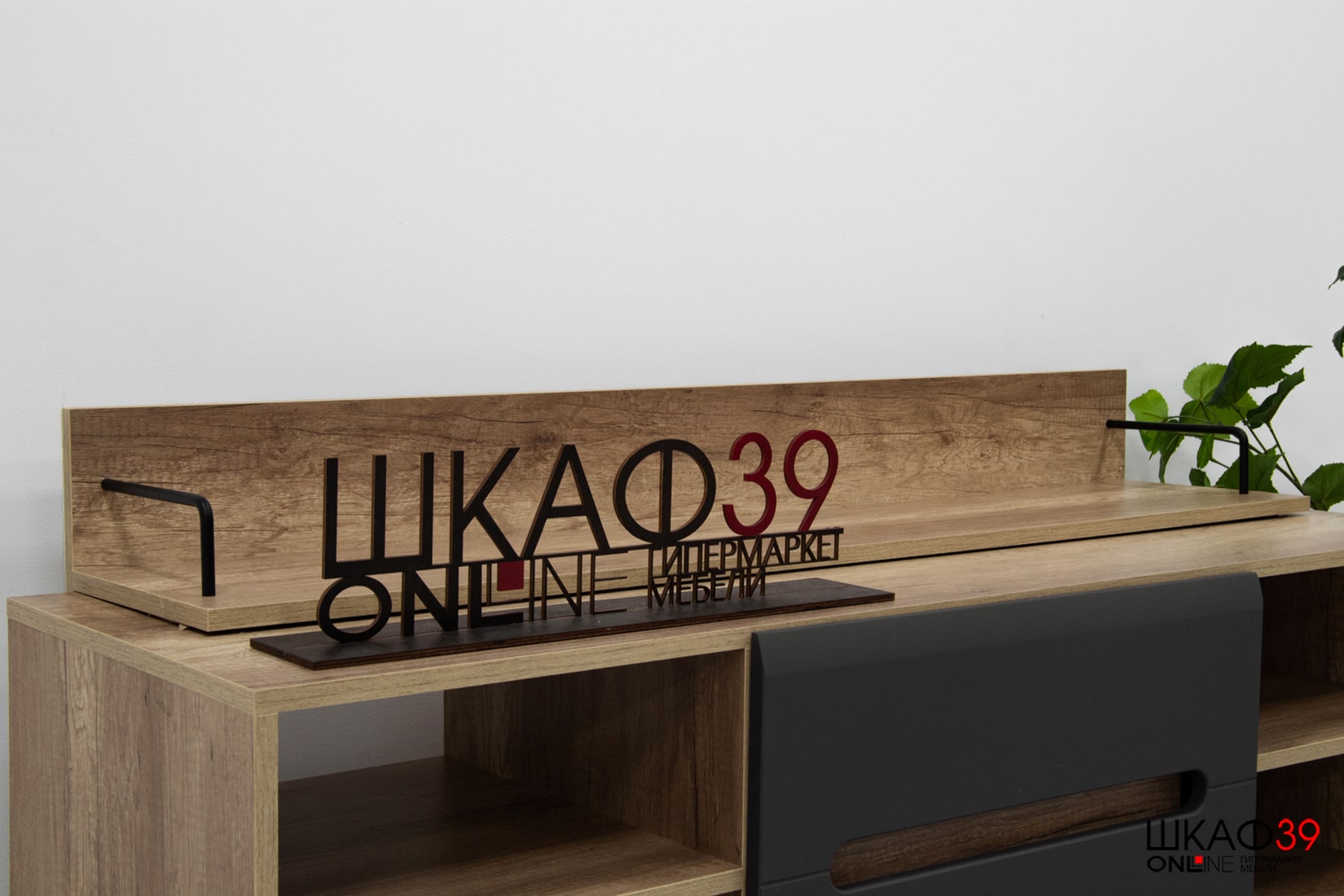 Тумба для ТВ с полками Наоми ТБ-16, графит