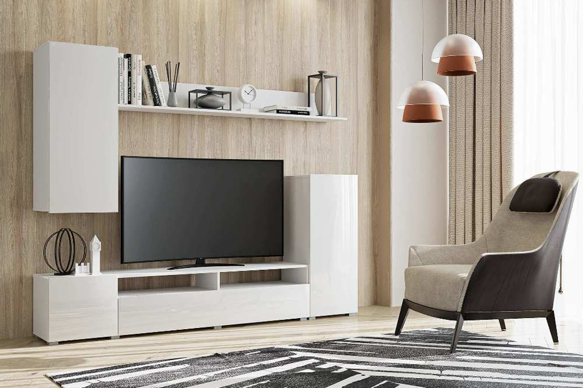 Лира Стенка Белый глянец