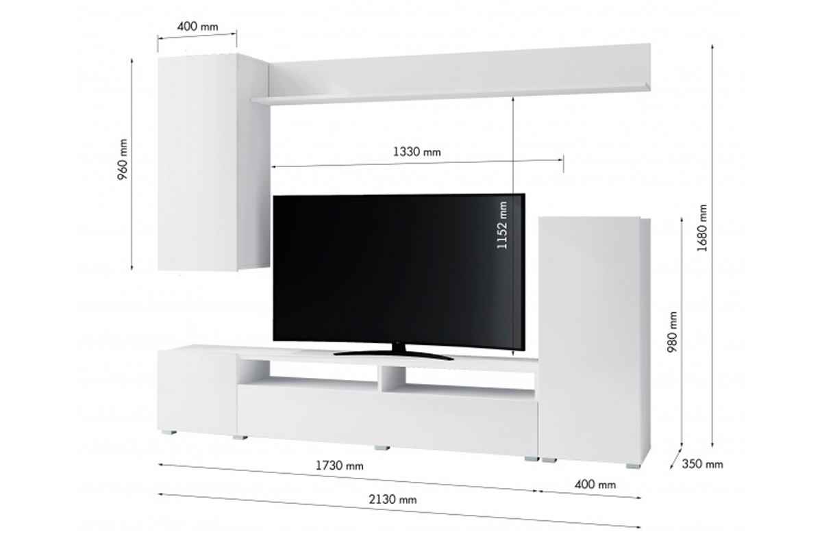 Лира Стенка Белый глянец