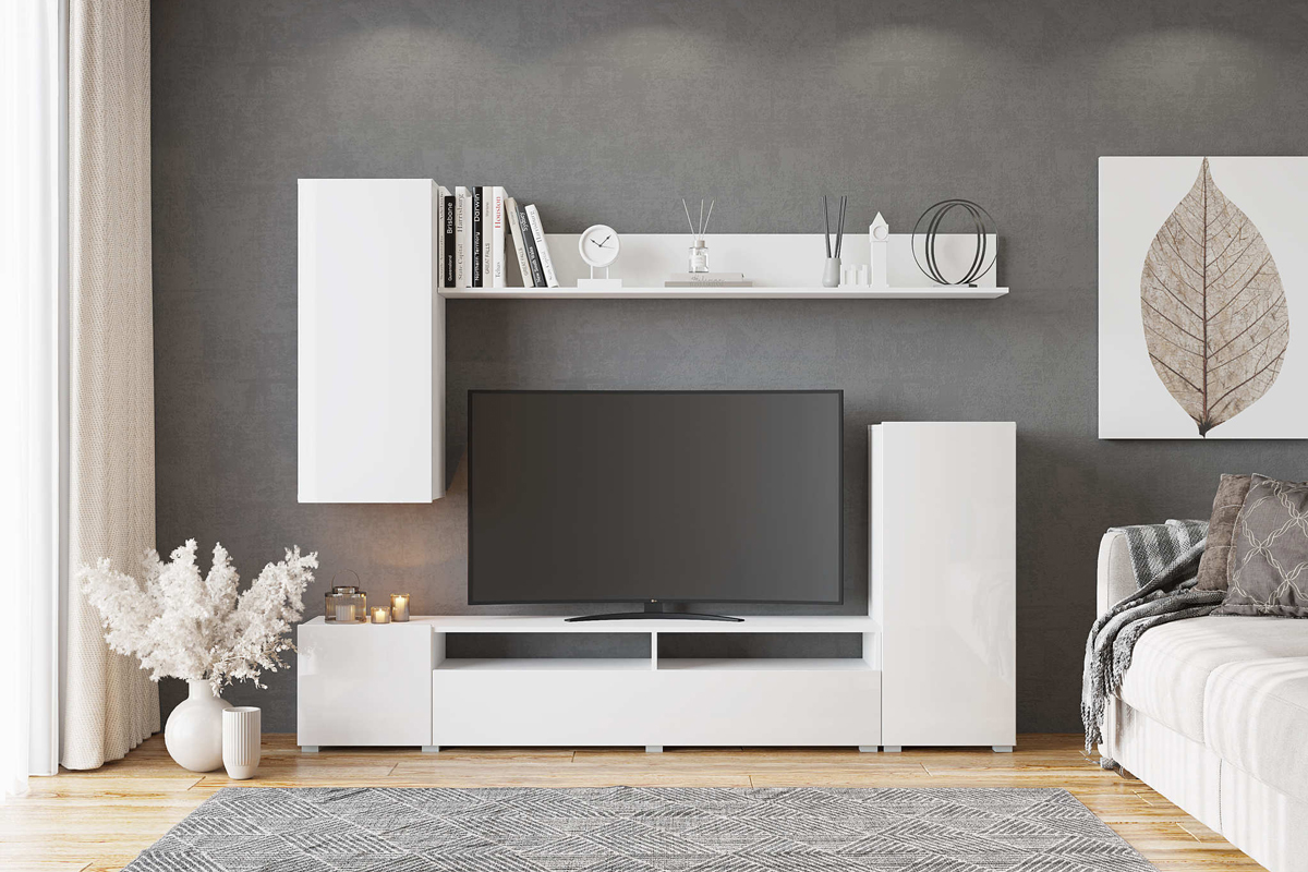 Лира Стенка Белый глянец