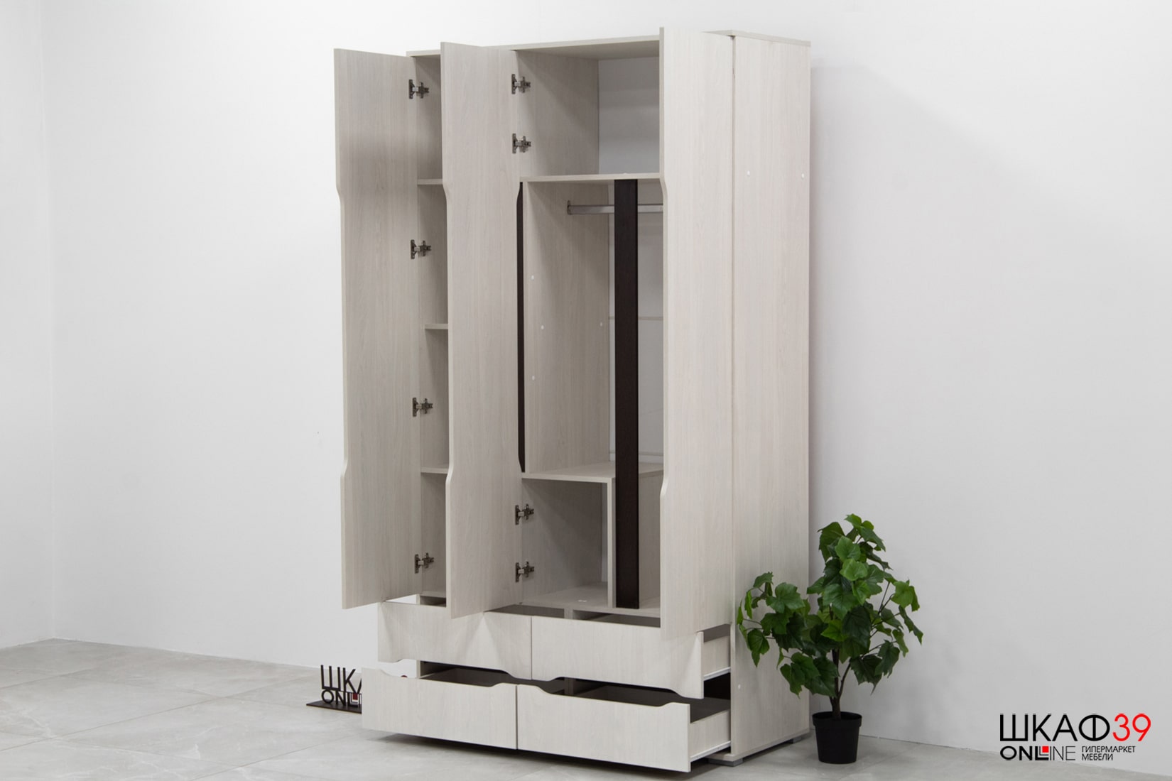 Валенсия Шкаф 3-х створчатый ШК 013 с ящиками анкор