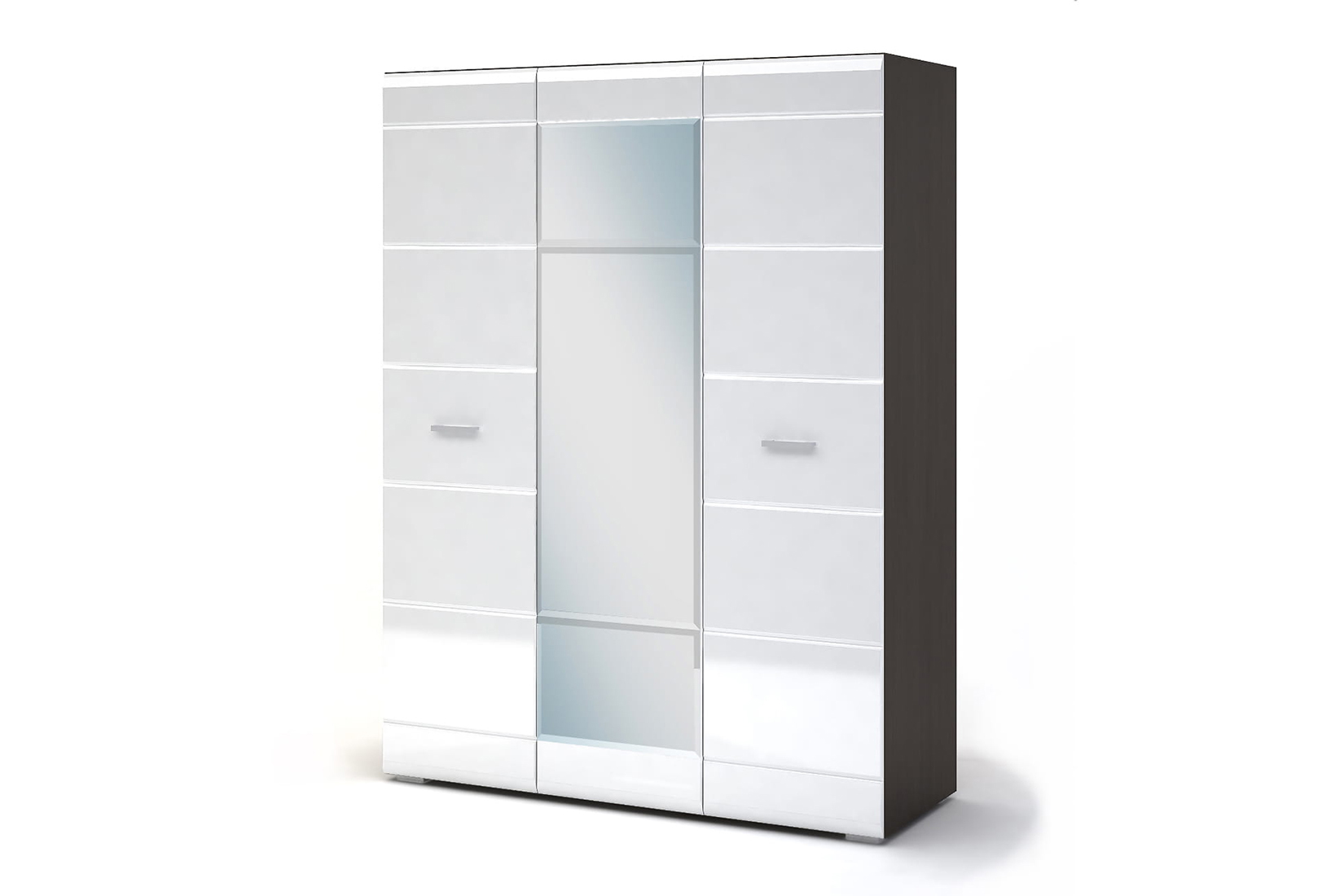 Вегас Шкаф 3-х створчатый белый глянец/венге СМ