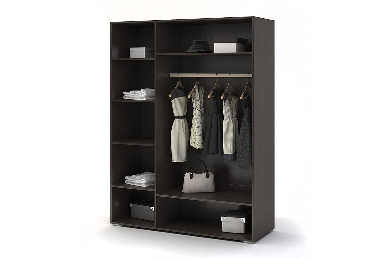 Вегас Шкаф 3-х створчатый белый глянец/венге СМ