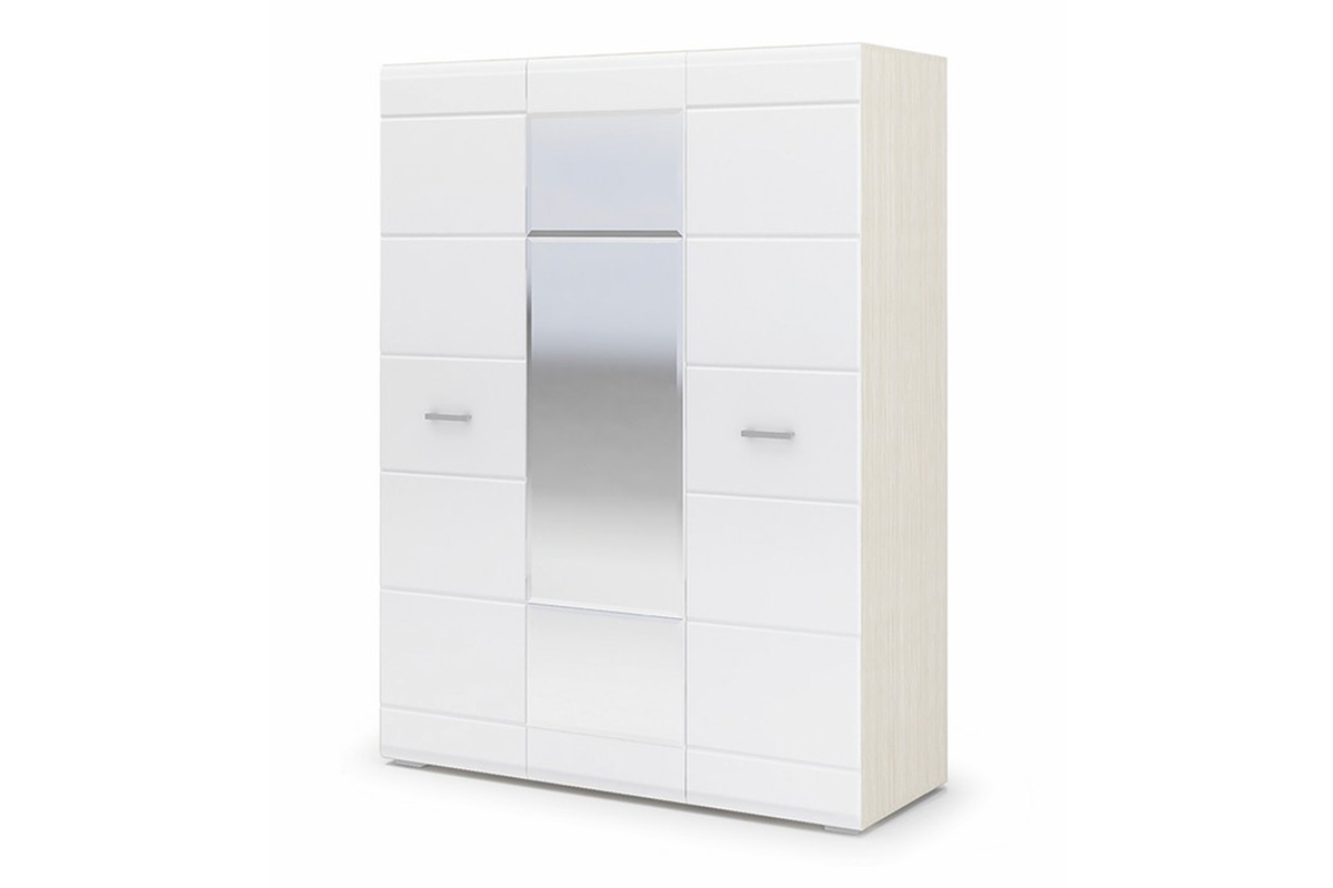 Симба Шкаф распашной 3-х створчатый белый глянец/белфорт