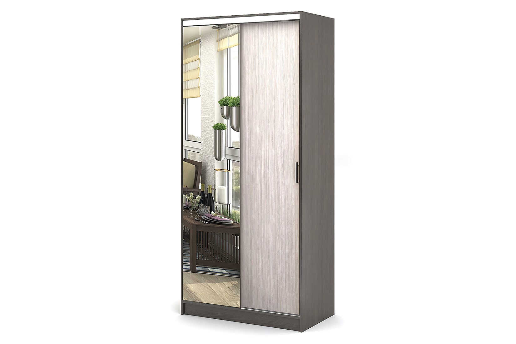 Альянс 1,0 Шкаф-купе белфорт/венге