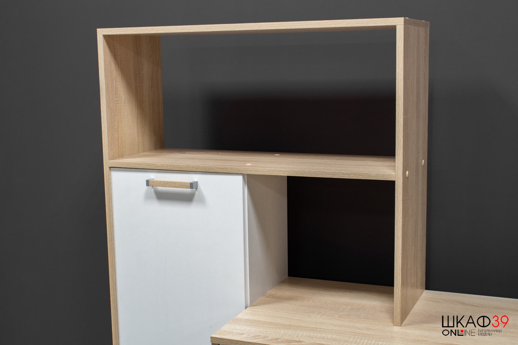 Стол компьютерный Квартет-8, дуб сонома/белый