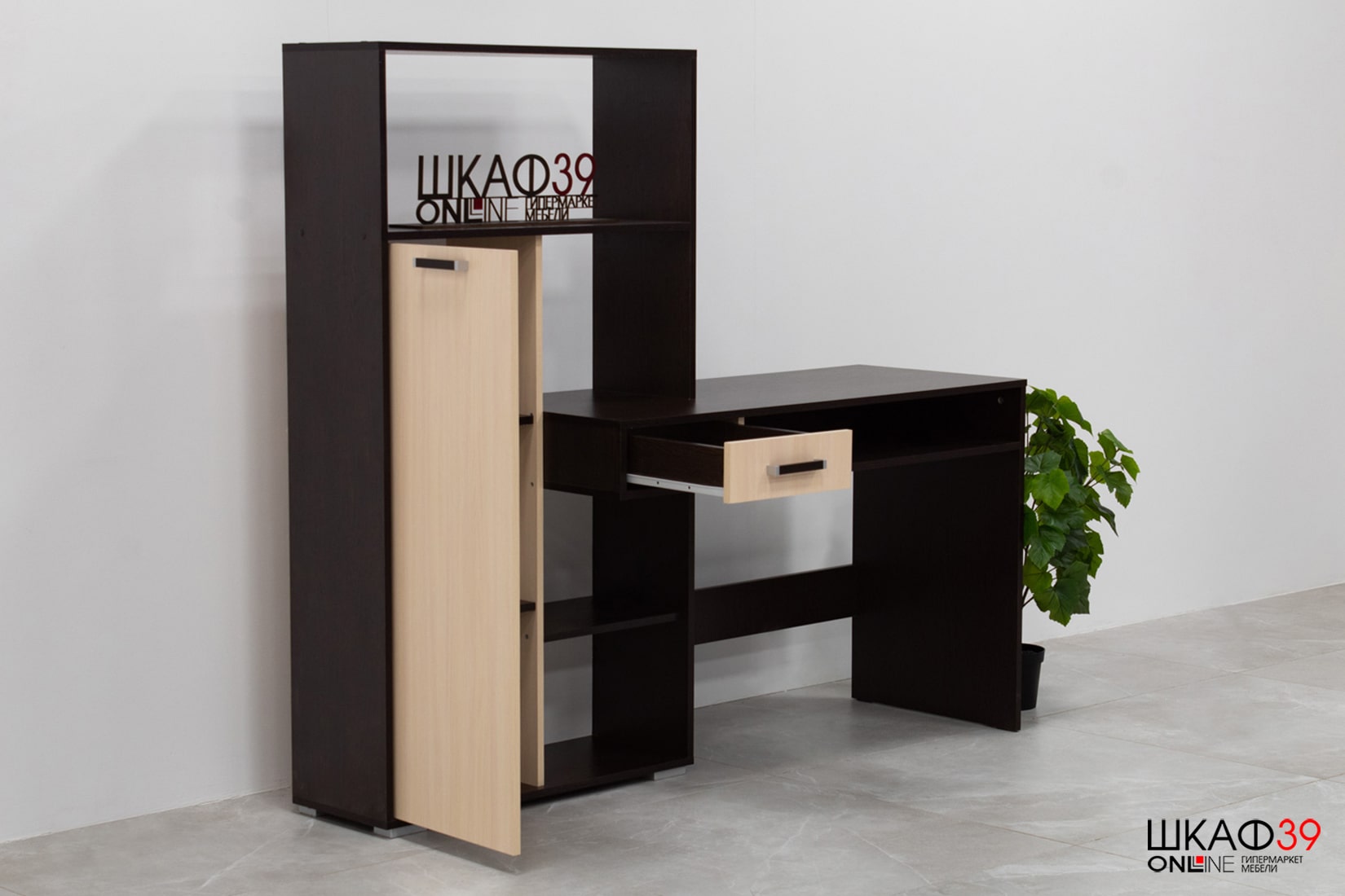 Стол компьютерный Квартет-8, венге/дуб молочный