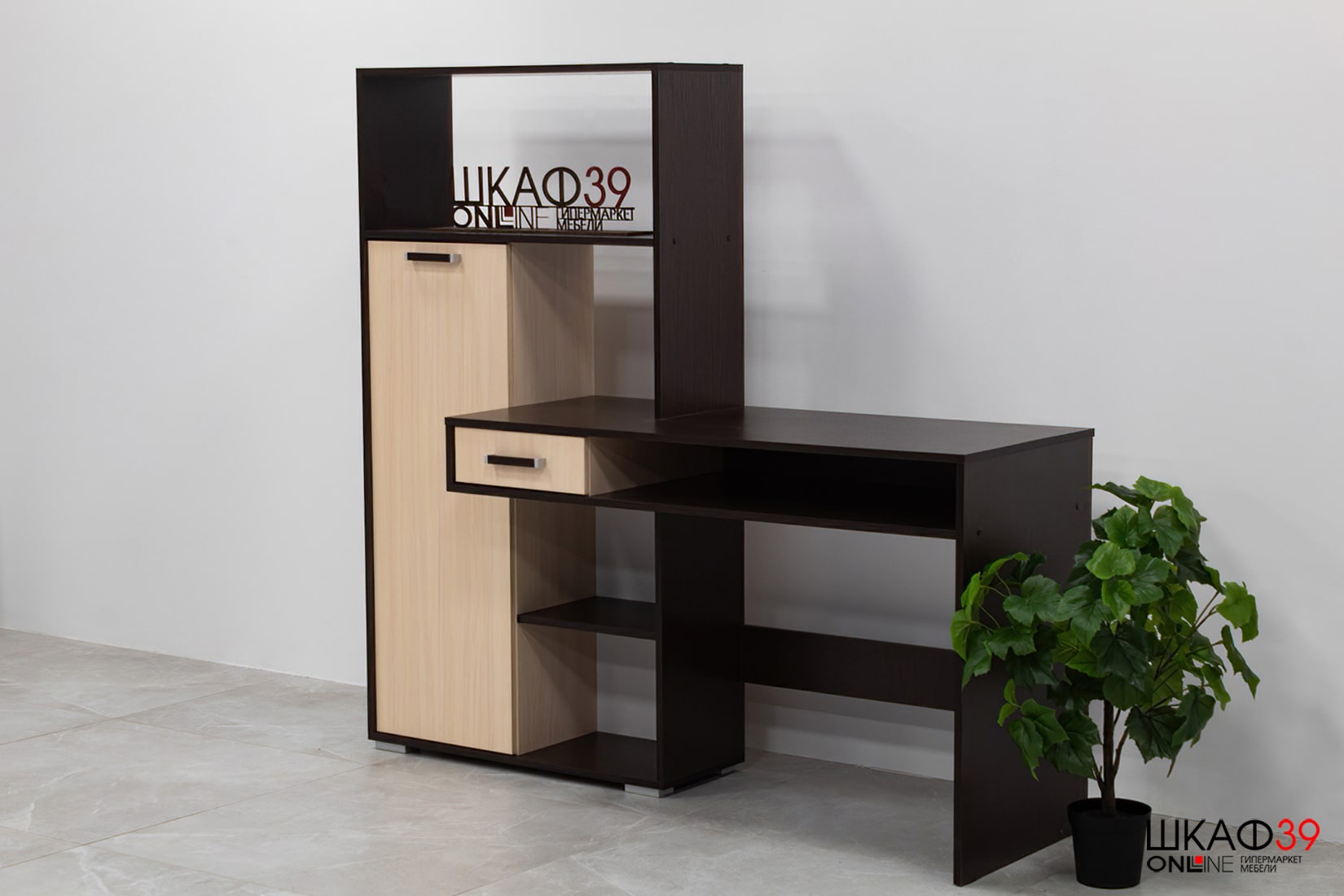 Стол компьютерный Квартет-8, венге/дуб молочный