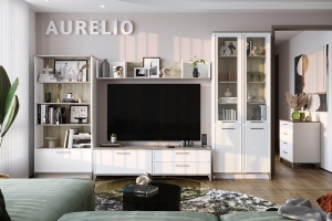 Аурелио Гостиная Комплект 1 Белый/Дуб сонома